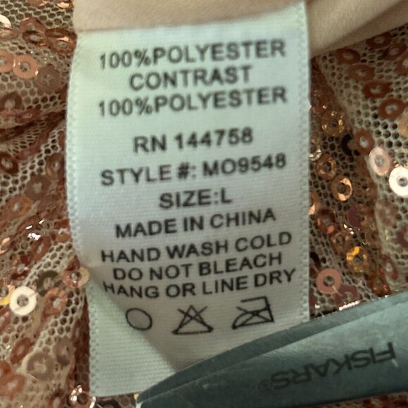 Ott by Lime & Chili SZ L Light Copper Sequin Top Dressy Formal Party Boxy - Picture 7 of 7